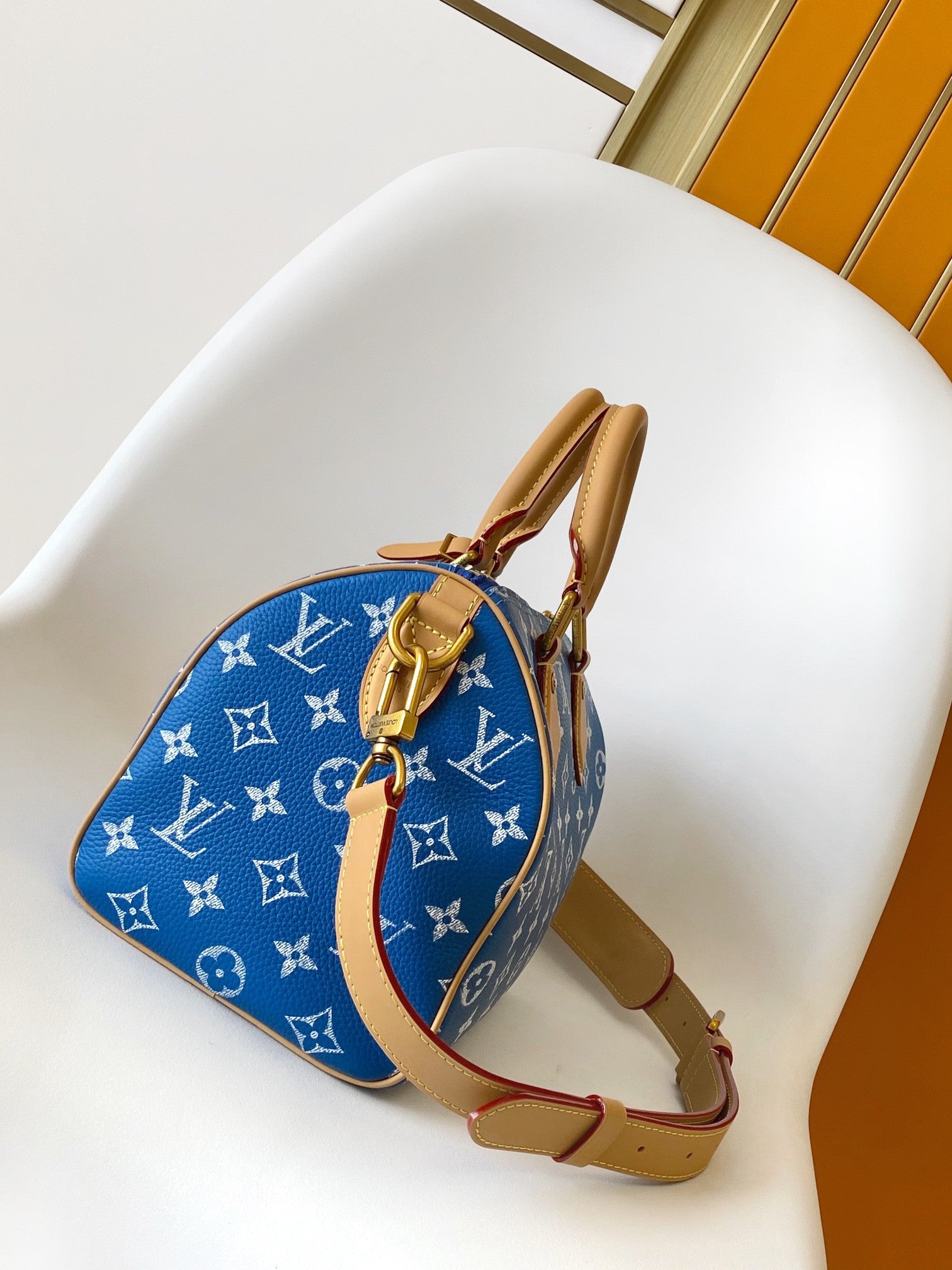 Louis Vuitton Speedy P9 Bandoulière 25 Royal Blue Monogram Leather Bag
