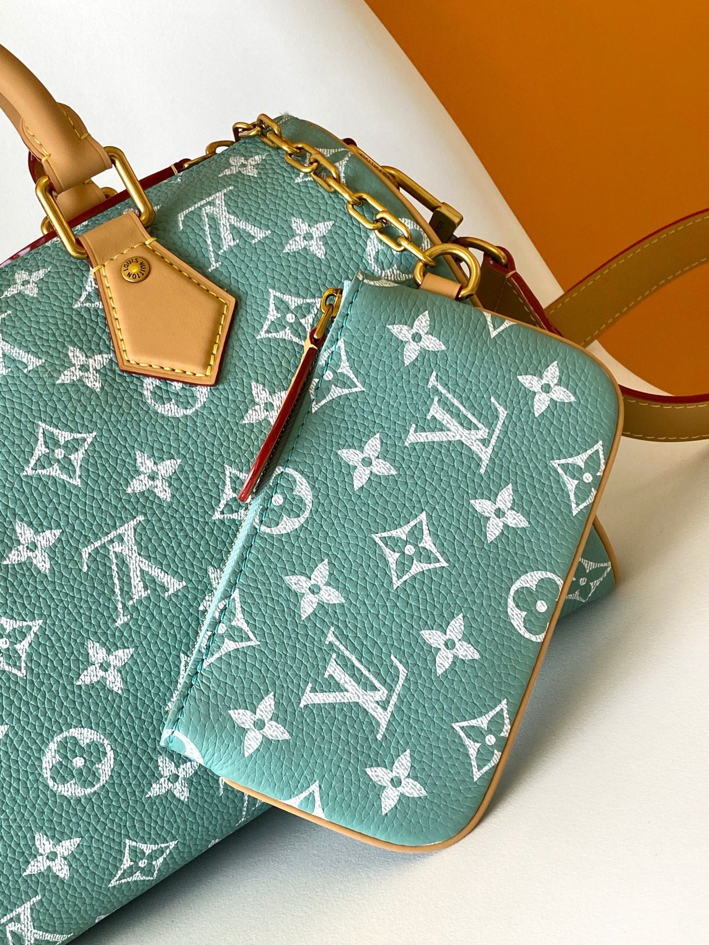 Louis Vuitton Speedy Bandoulière 25 Turquoise Monogram Canvas Bag