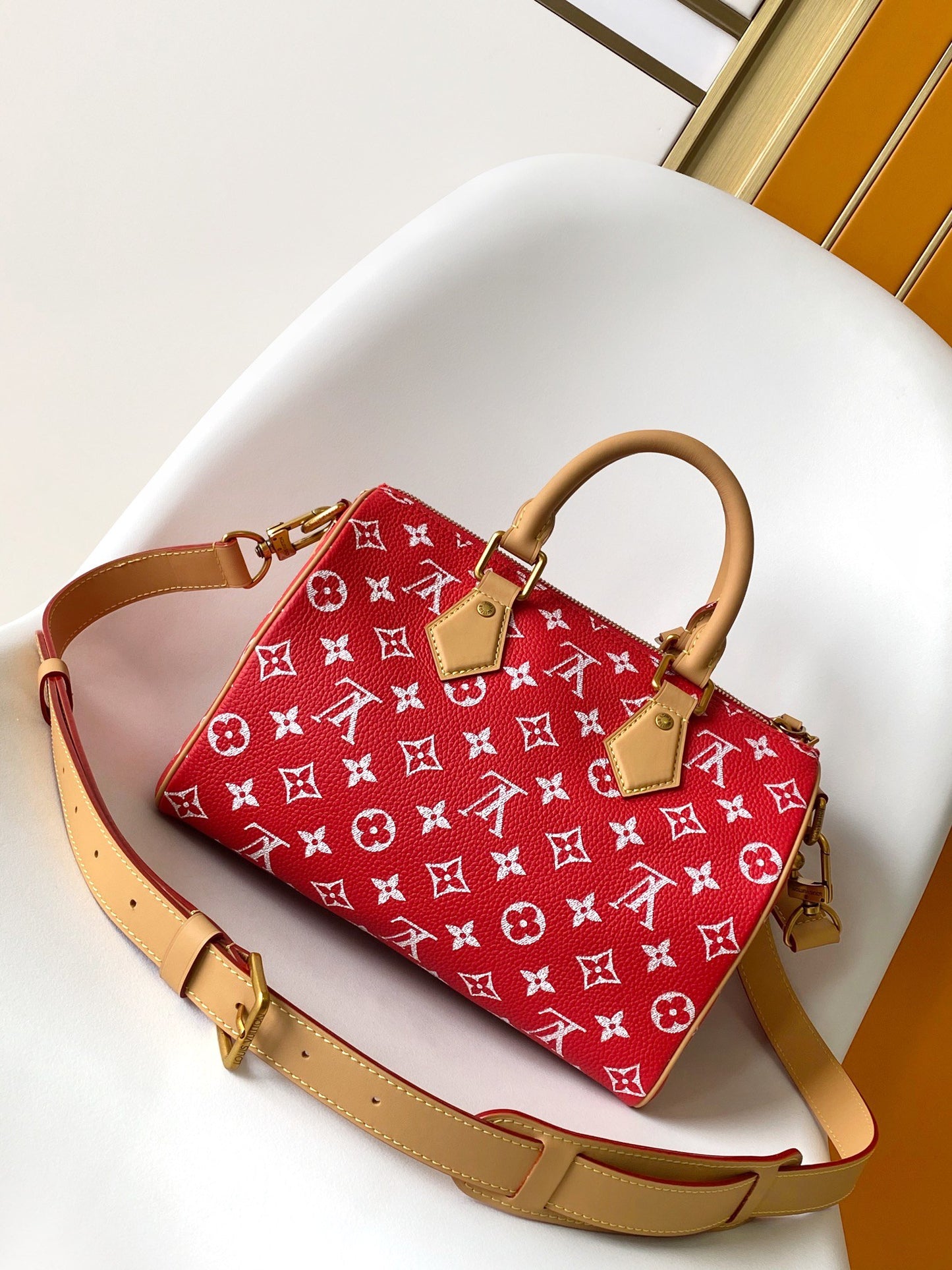 Louis Vuitton Speedy P9 Bandoulière 25 Monogram Red
