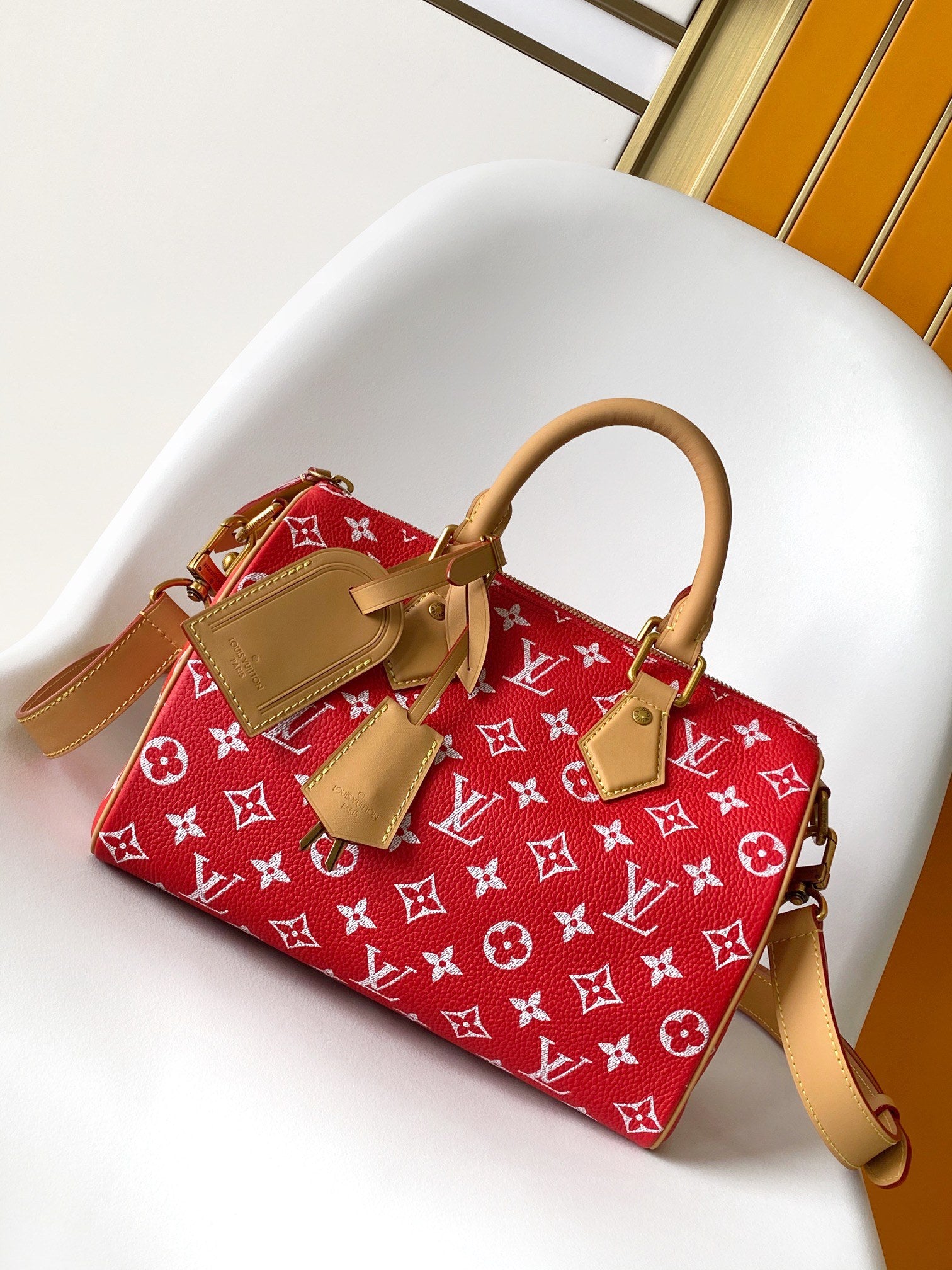 Louis Vuitton Speedy P9 Bandoulière 25 Monogram Red