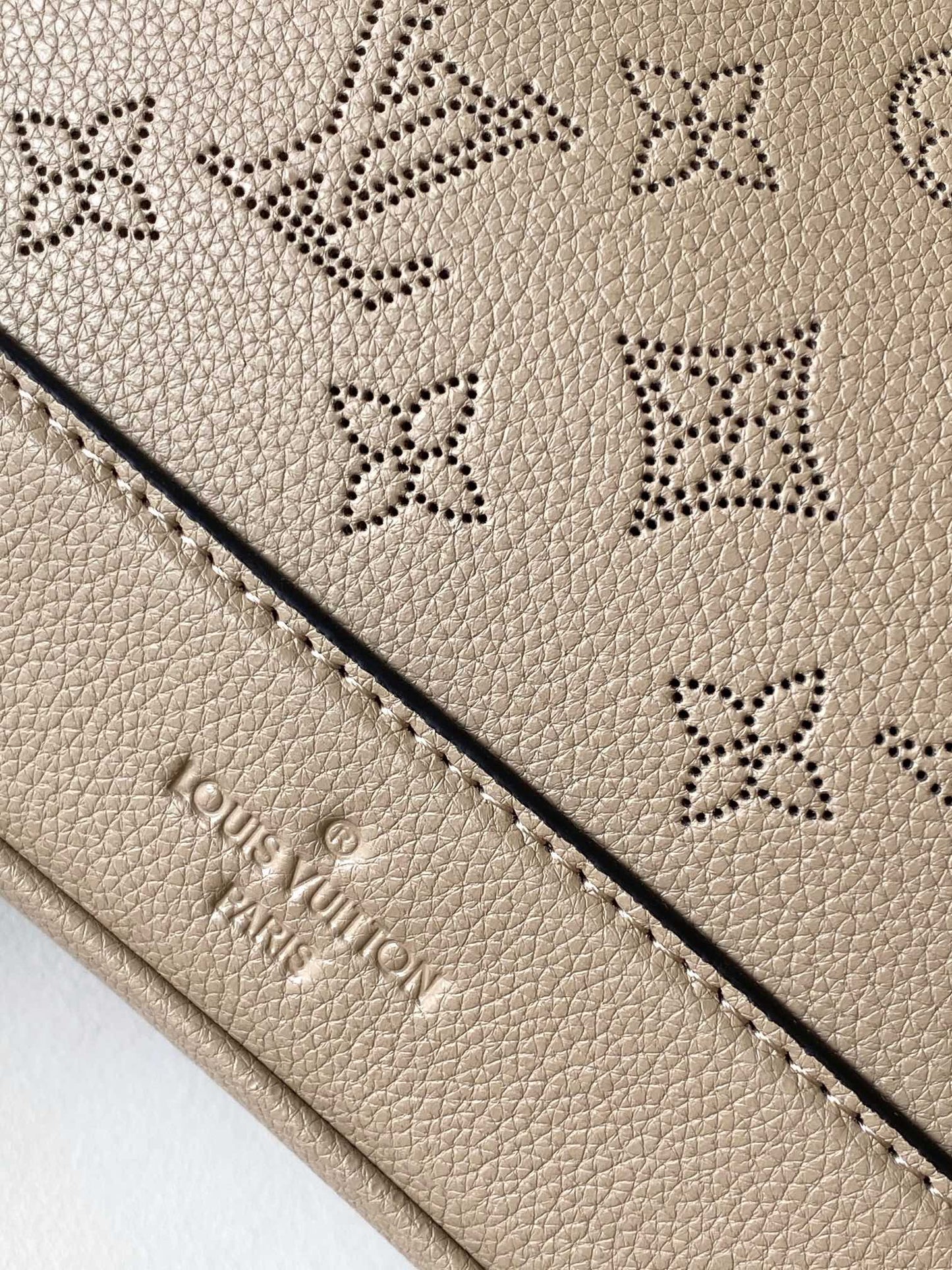 Louis Vuitton Bella Bucket Bag Monogram Mahina Calf Leather - Galet