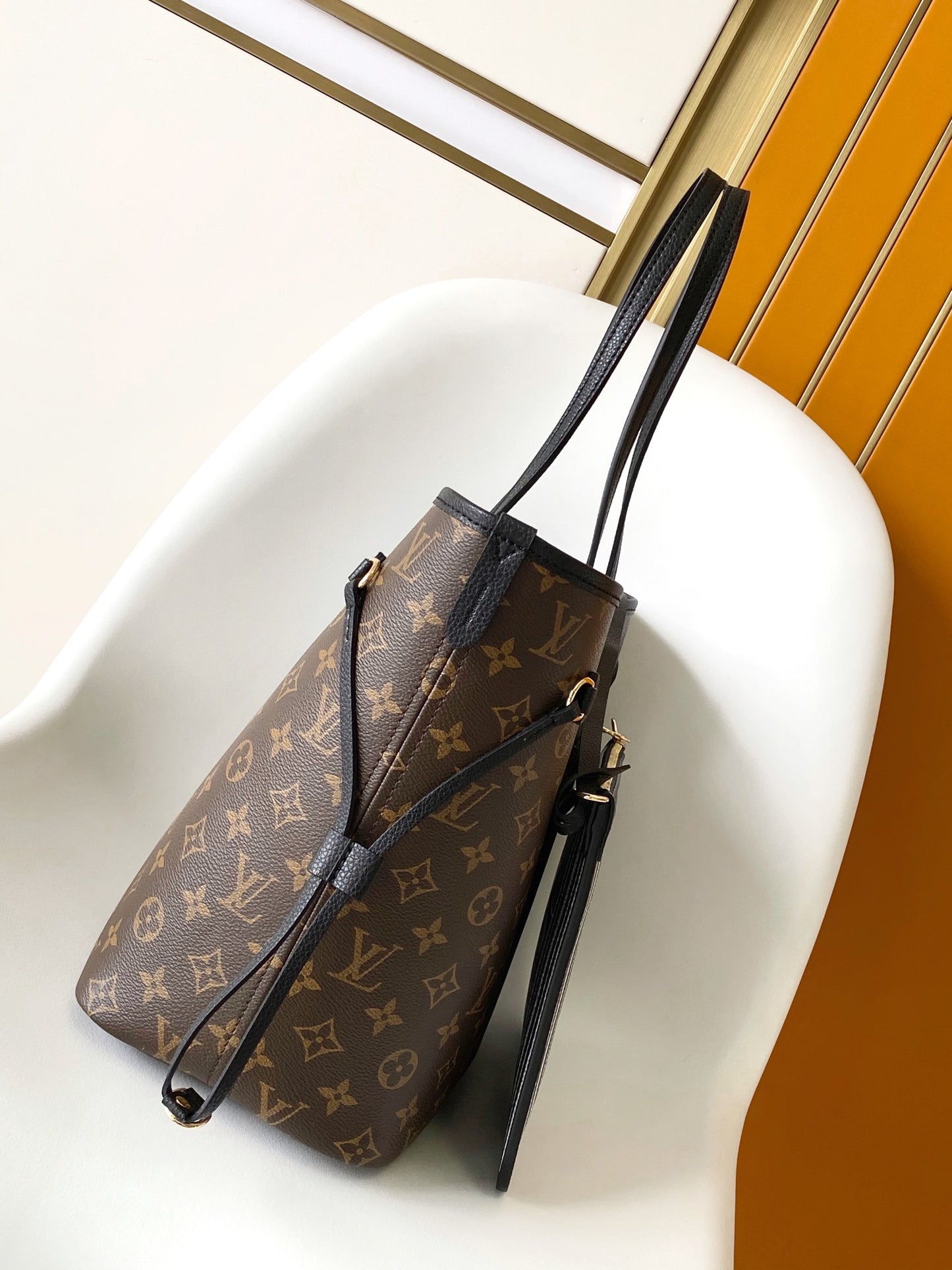 Louis Vuitton Neverfull MM Monogram Empreinte Leather Tote Bag - Black