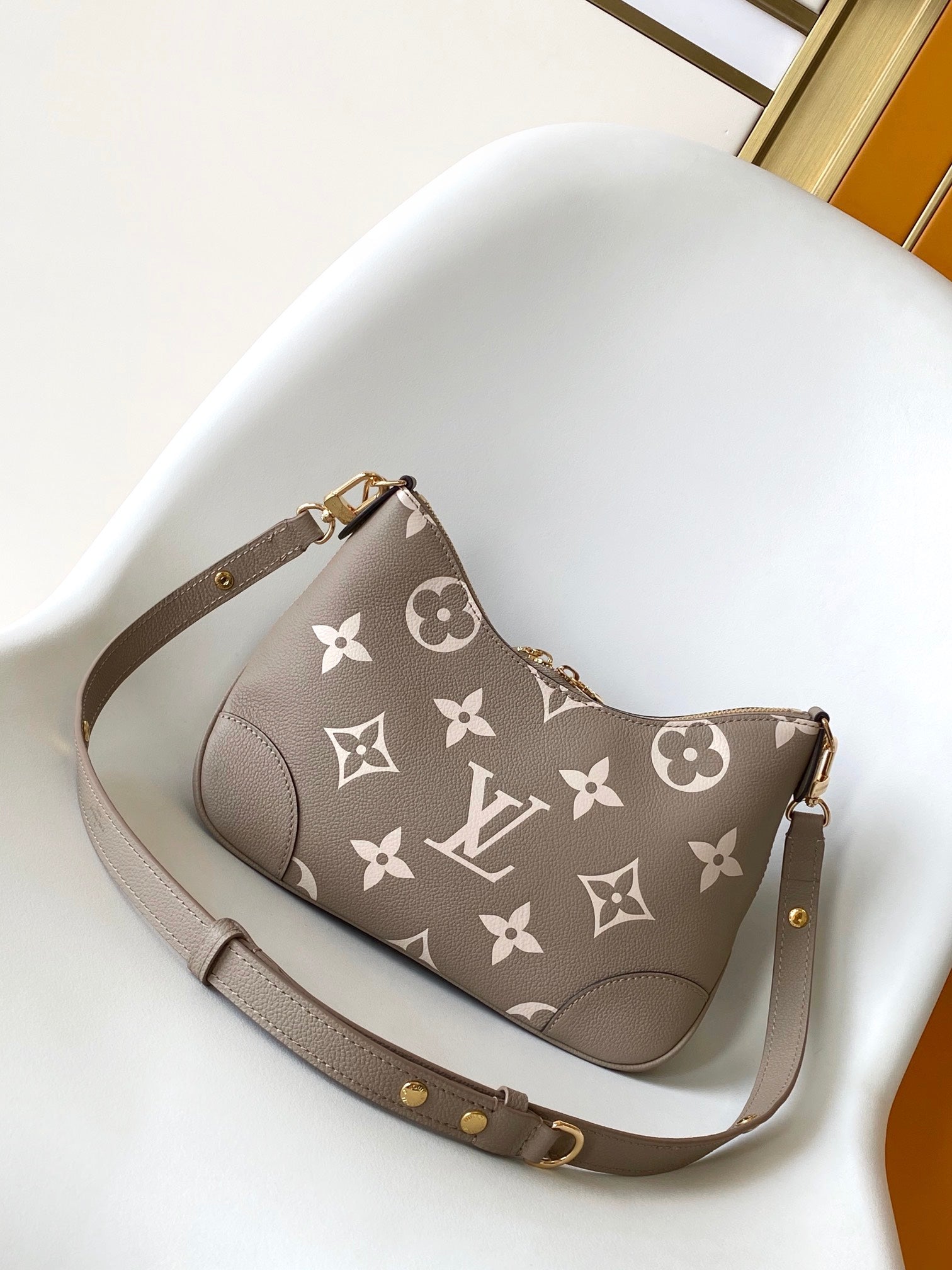 Louis Vuitton Boulogne Monogram Empreinte Leather Bag - Tourterelle / Creme