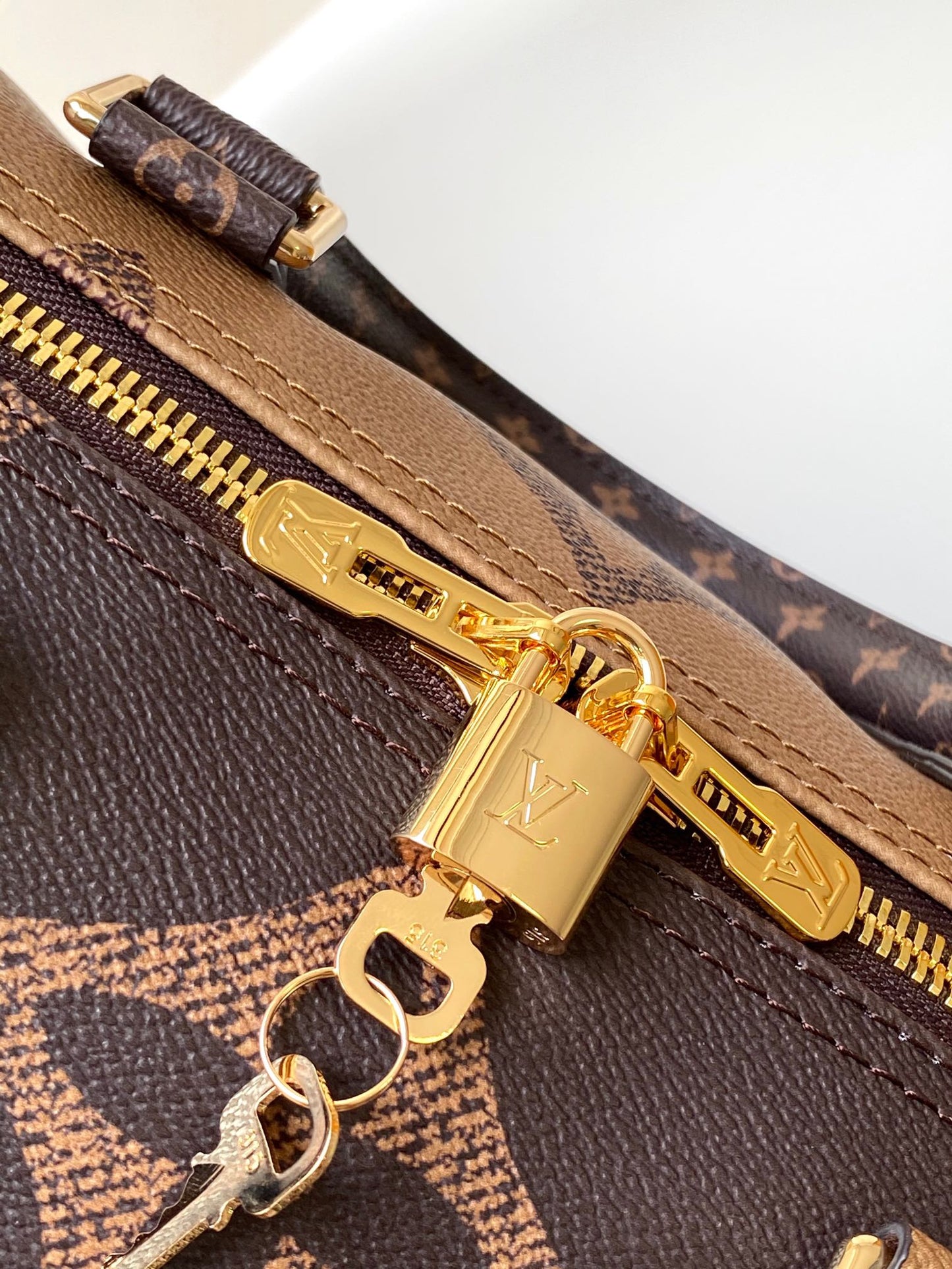 Louis Vuitton Brown Monogram Canvas Travel Duffle Bag with Removable Strap