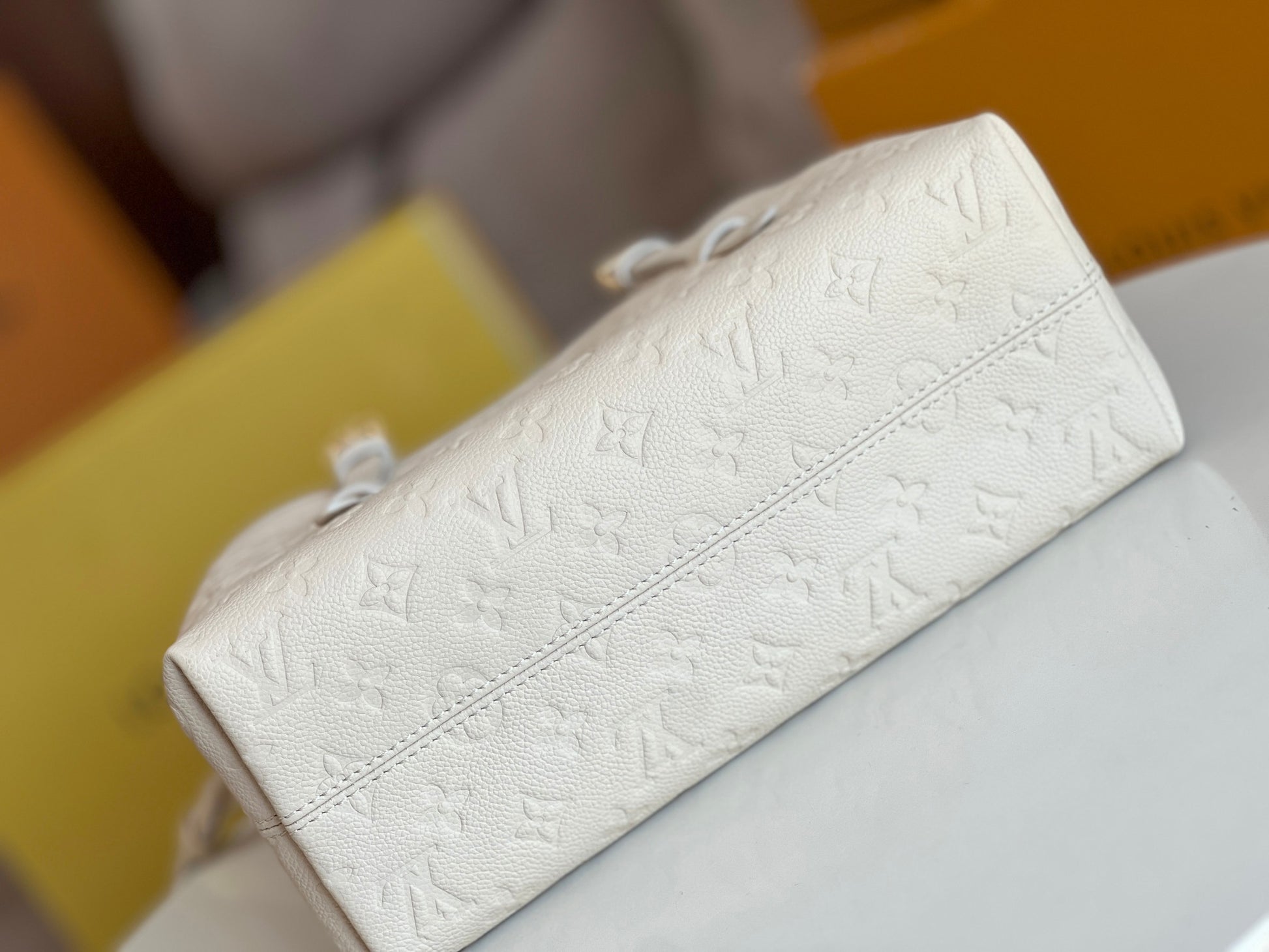 Louis Vuitton Monogram Empreinte Petit Palais Handbag - Cream