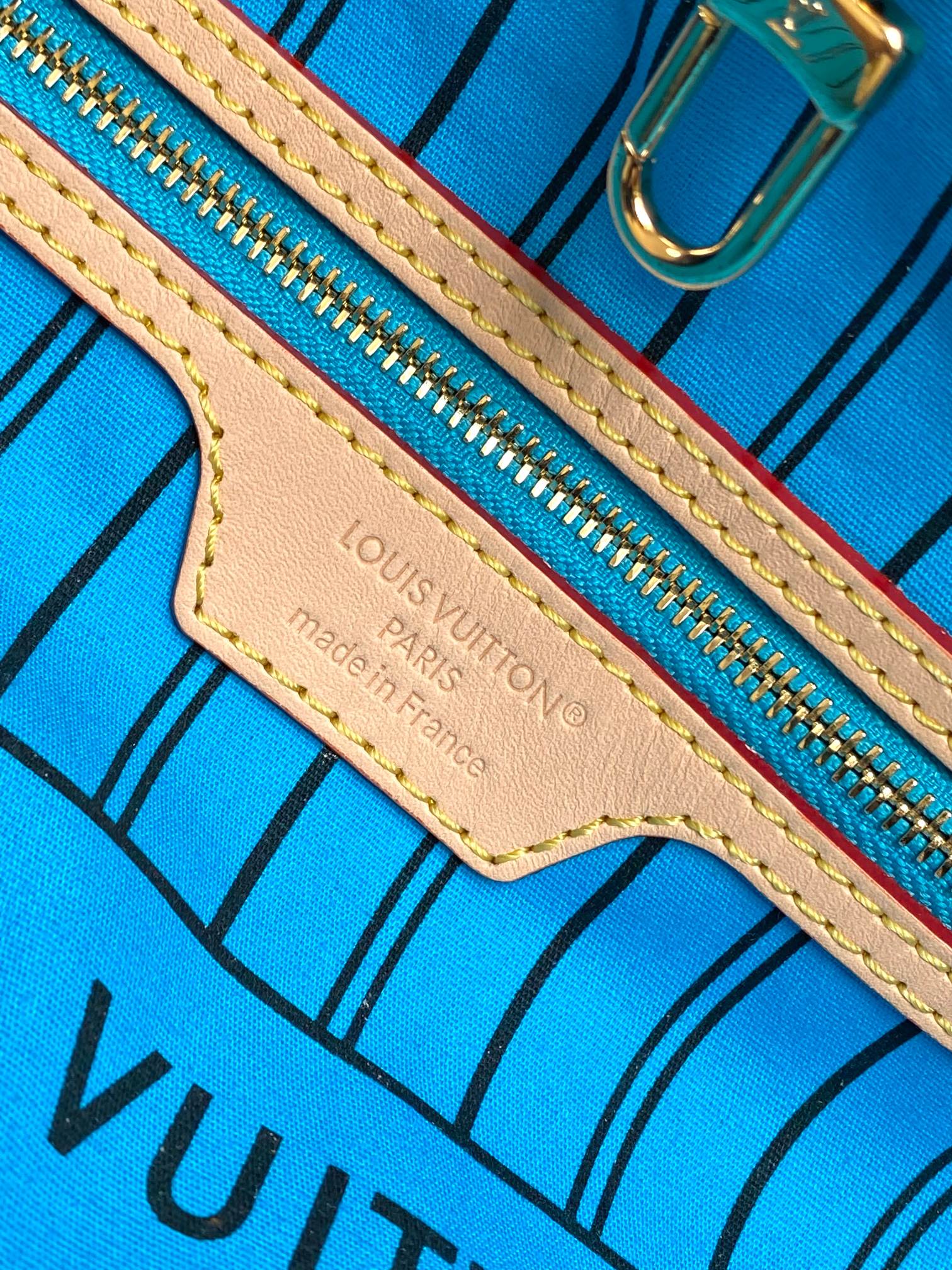 Louis Vuitton LV Match Neverfull MM Tote Bag - Blue Monogram Jacquard Velvet