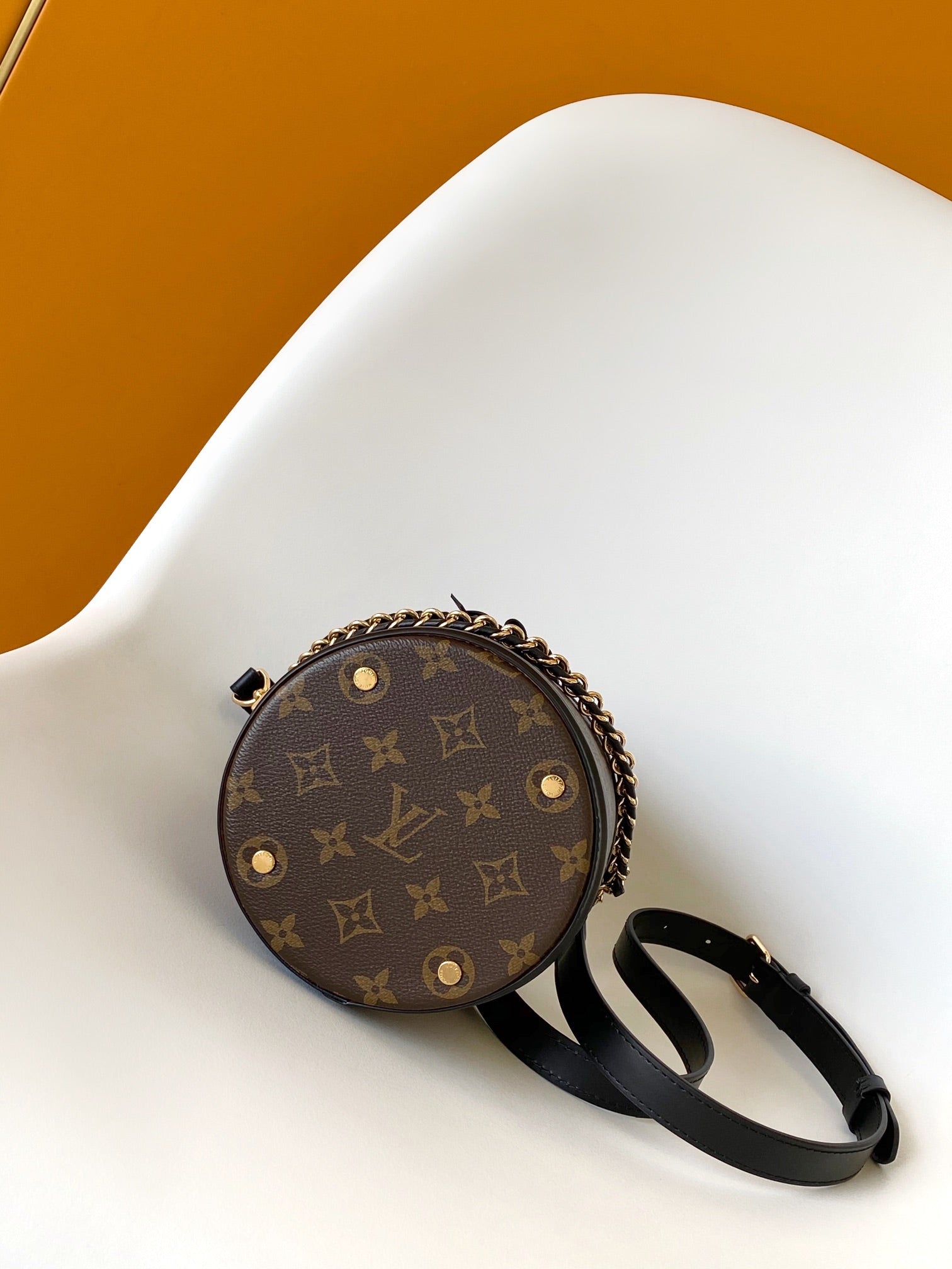Louis Vuitton Monogram Canvas Duffle Bag with Black Leather Trim