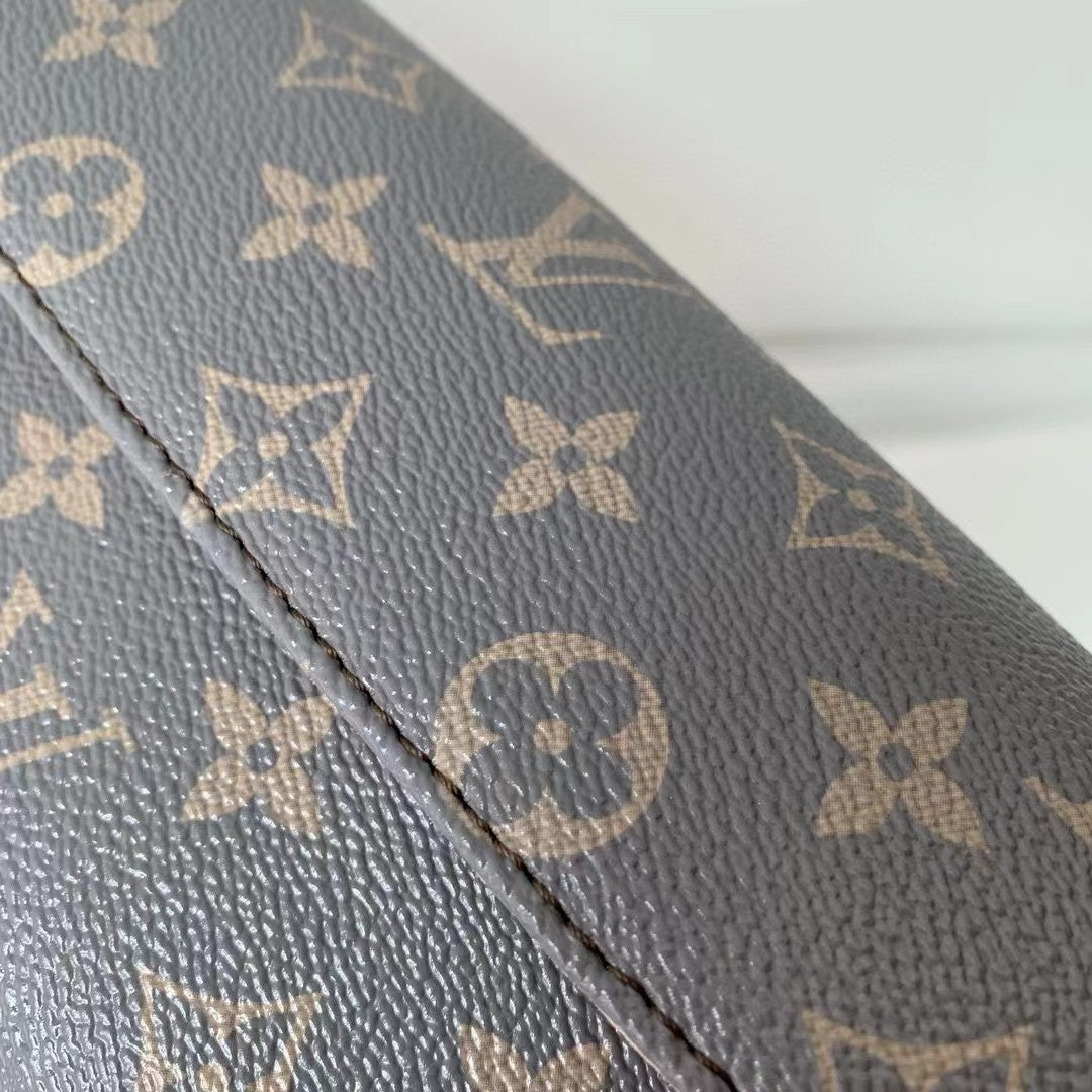Louis Vuitton Monogram Denim Blue Shoulder Bag with Gold Chain Strap