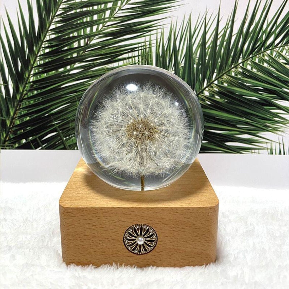 Dandelion Paperweight Night Lamp, Real Dried Flower Resin Night Light, Handmade Personalized Dandelion Gift Lamp
