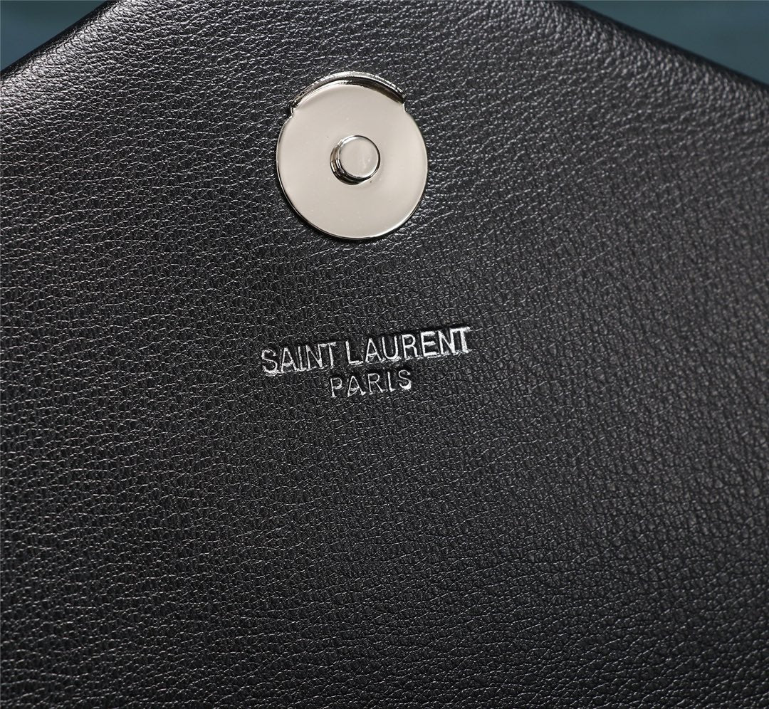 Saint Laurent Loulou Medium Chain Bag in Black Quilted Leather