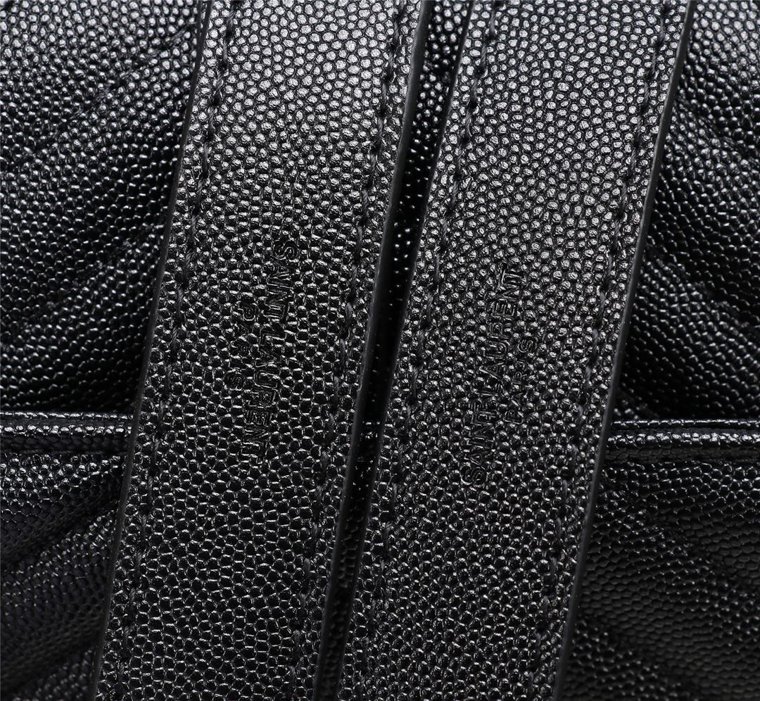 Saint Laurent Large Envelope Bag in Mix Matelassé Grain de Poudre Embossed Leather - Black