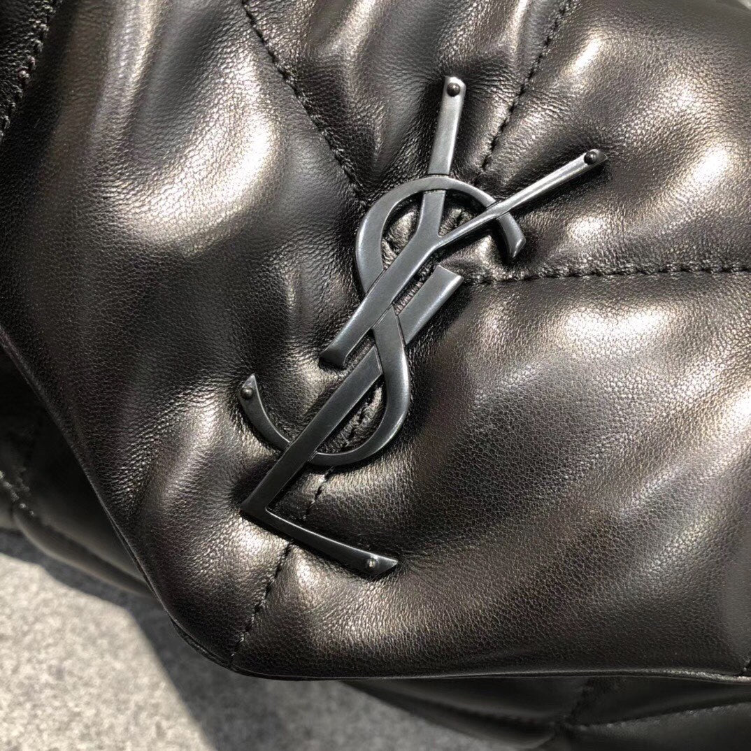 Saint Laurent Loulou Puffer Small in Quilted Lambskin with Matte Black Hardware