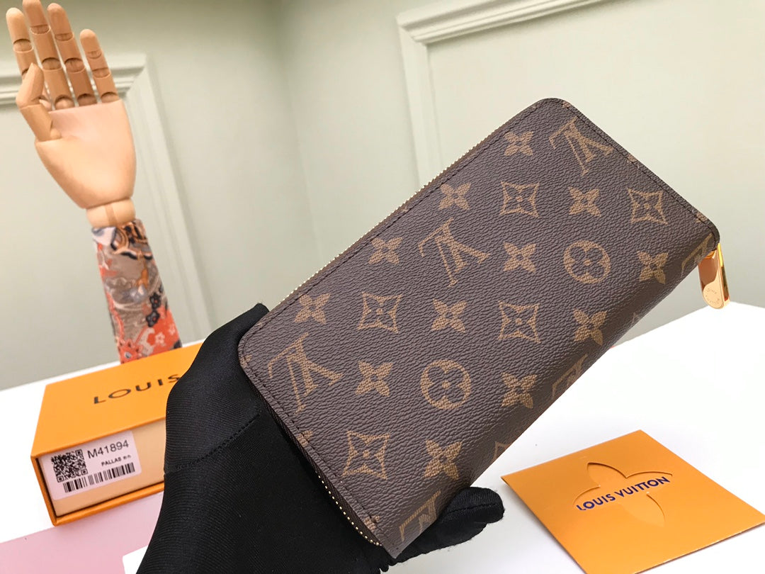 Louis Vuitton Zippy Wallet Monogram Canvas Brown