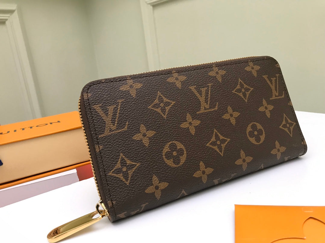 Louis Vuitton Zippy Wallet Monogram Canvas Brown