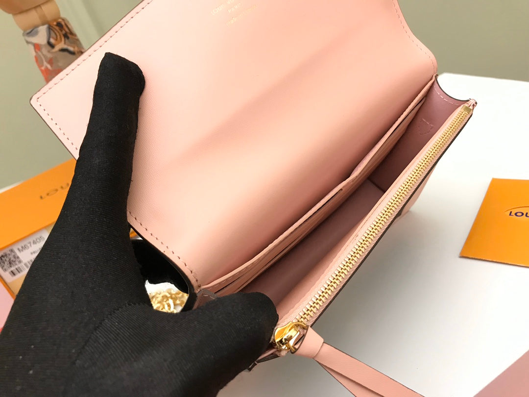 Louis Vuitton Pallas Wallet on Chain Monogram Canvas & Rose Ballerine Pink