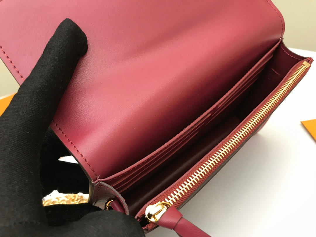 Louis Vuitton Pallas Clutch Monogram Canvas and Pivoine Pink Leather