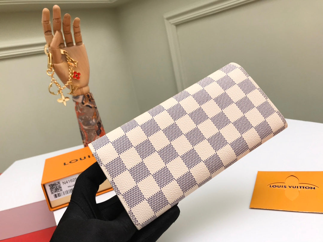 Louis Vuitton Sarah Wallet Damier Azur Canvas Rose Ballerine