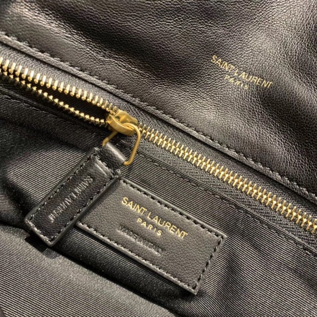 Saint Laurent Loulou Puffer Medium Chain Bag in Quilted Lambskin - Black with Gold Hardware
