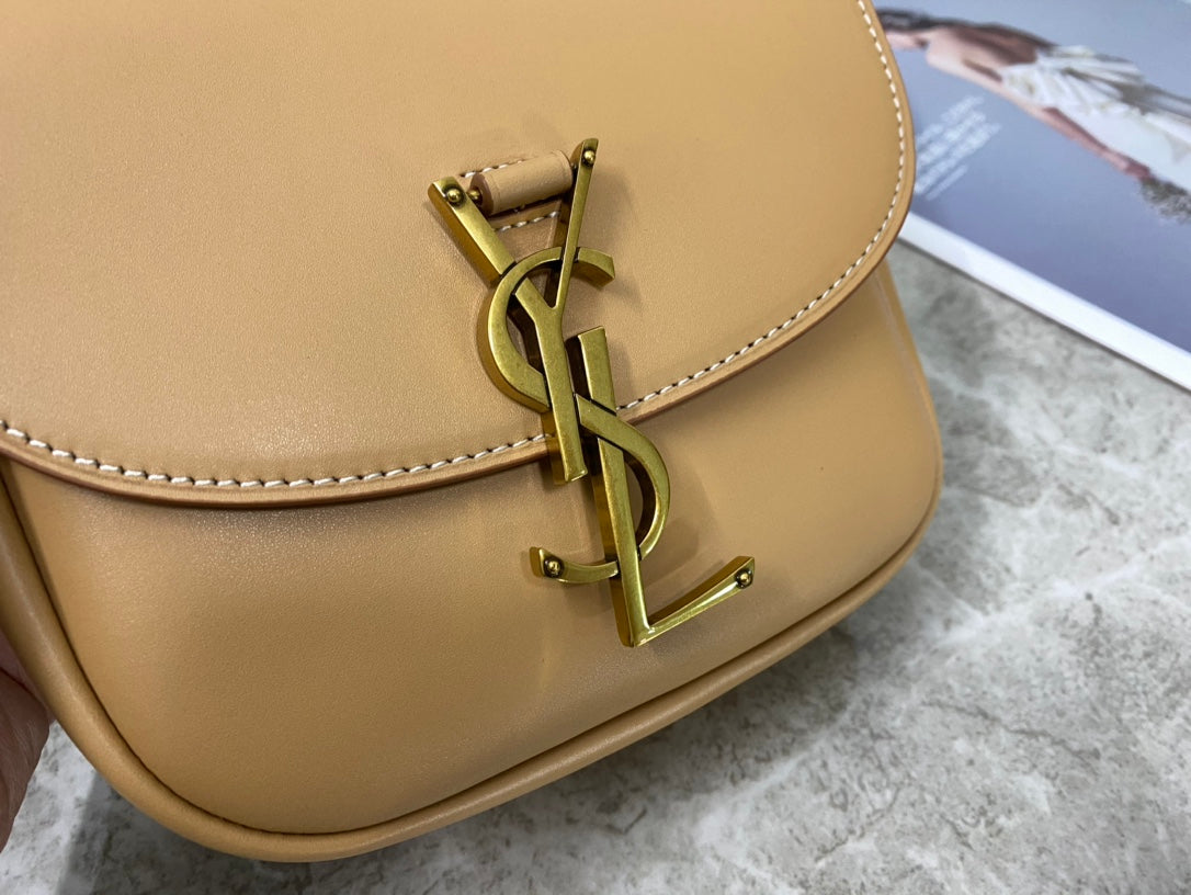 Saint Laurent Kaia Small Smooth Leather Crossbody Bag - Dark Beige