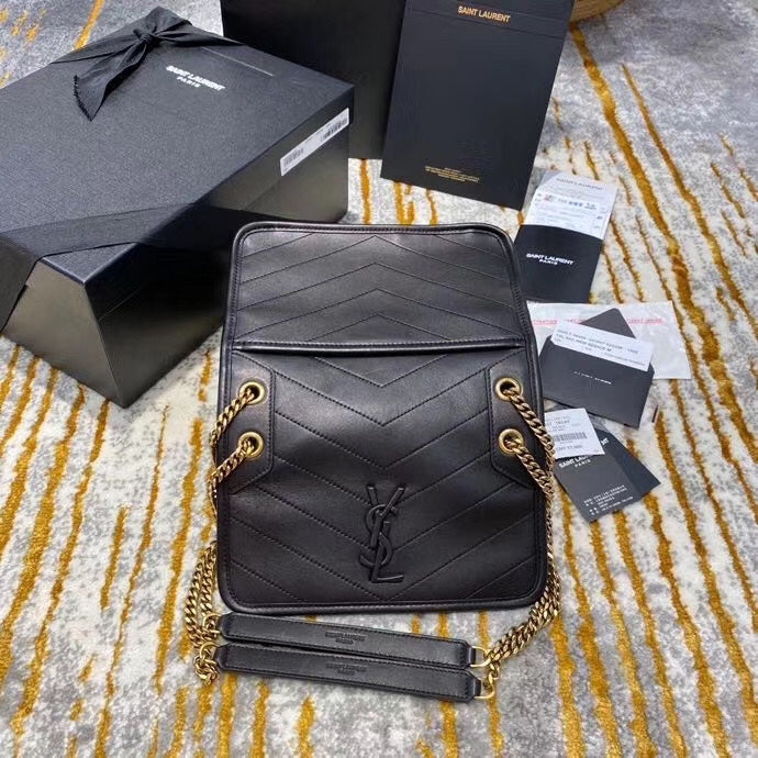 Saint Laurent Niki Baby Chain Bag in Black Quilted Leather