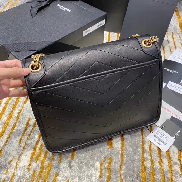 Saint Laurent Niki Medium Shoulder Bag - Black Quilted Leather with Gold-Tone Hardware
