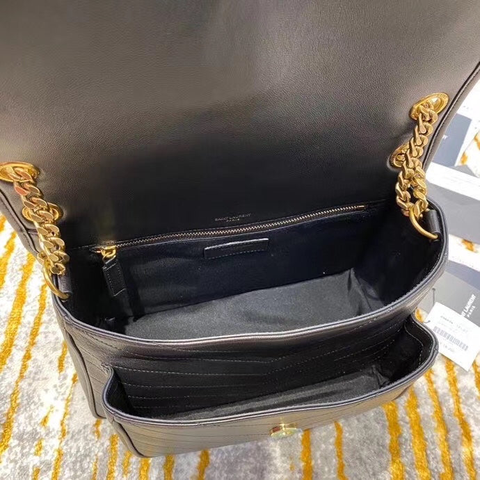Saint Laurent Niki Medium Shoulder Bag - Black Quilted Leather with Gold-Tone Hardware