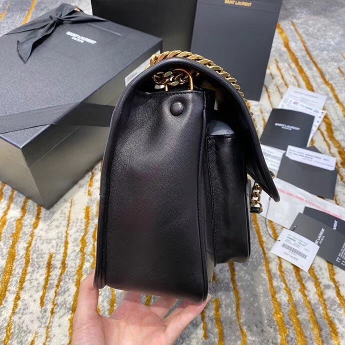 Saint Laurent Niki Medium Shoulder Bag - Black Quilted Leather with Gold-Tone Hardware