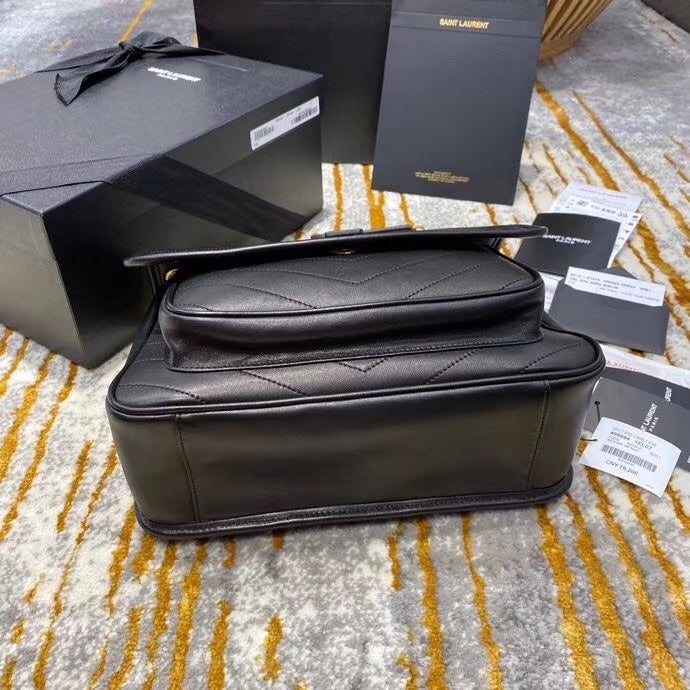 Saint Laurent Niki Medium Shoulder Bag - Black Quilted Leather with Gold-Tone Hardware