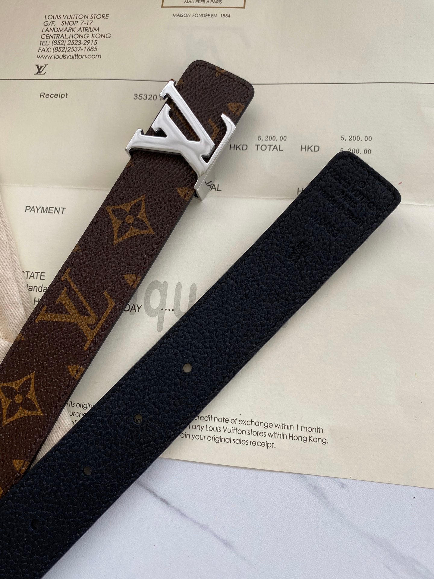 Louis Vuitton Men's LV Initiales 40mm Belt in Monogram Canvas with Silver-Tone Buckle, Brown