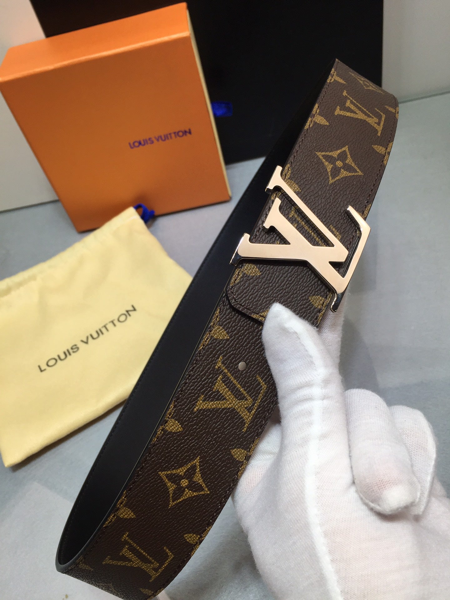 Louis Vuitton LV Initiales 40mm Belt Monogram Canvas with Silver Hardware