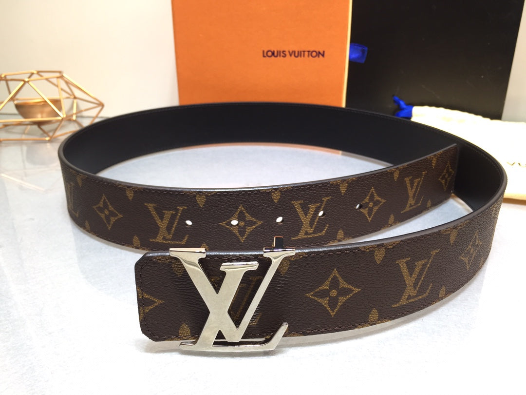 Louis Vuitton LV Initiales 40mm Belt Monogram Canvas with Silver Hardware