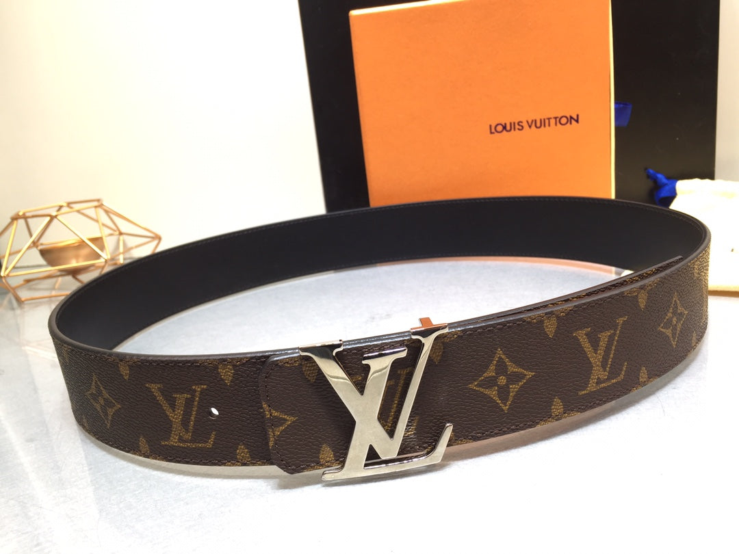 Louis Vuitton LV Initiales 40mm Belt Monogram Canvas with Silver Hardware