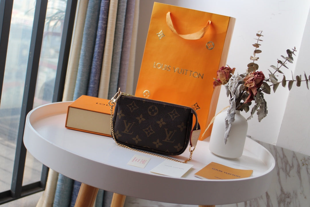 Louis Vuitton Mini Accessoires Pochette Monogram Canvas Brown
