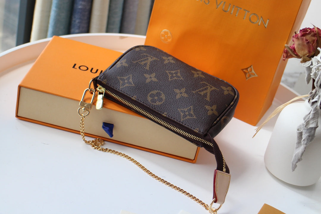 Louis Vuitton Mini Accessoires Pochette Monogram Canvas Brown
