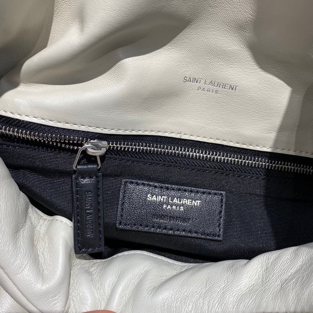 Saint Laurent LouLou Puffer Small Bag in Quilted Lambskin - Cream White
