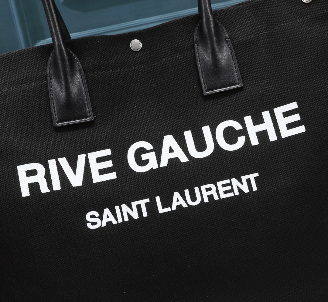 Saint Laurent Rive Gauche Tote Bag in Black Canvas