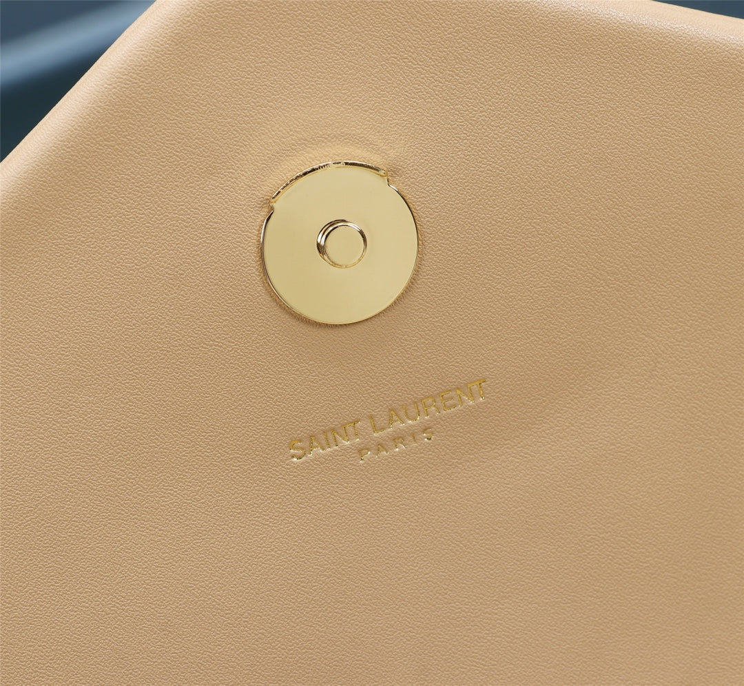 Saint Laurent Loulou Small Quilted Leather Shoulder Bag - Beige