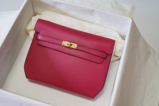 Hermès Kelly Depeche 25 Pouch Epsom Leather Pink with Gold Hardware
