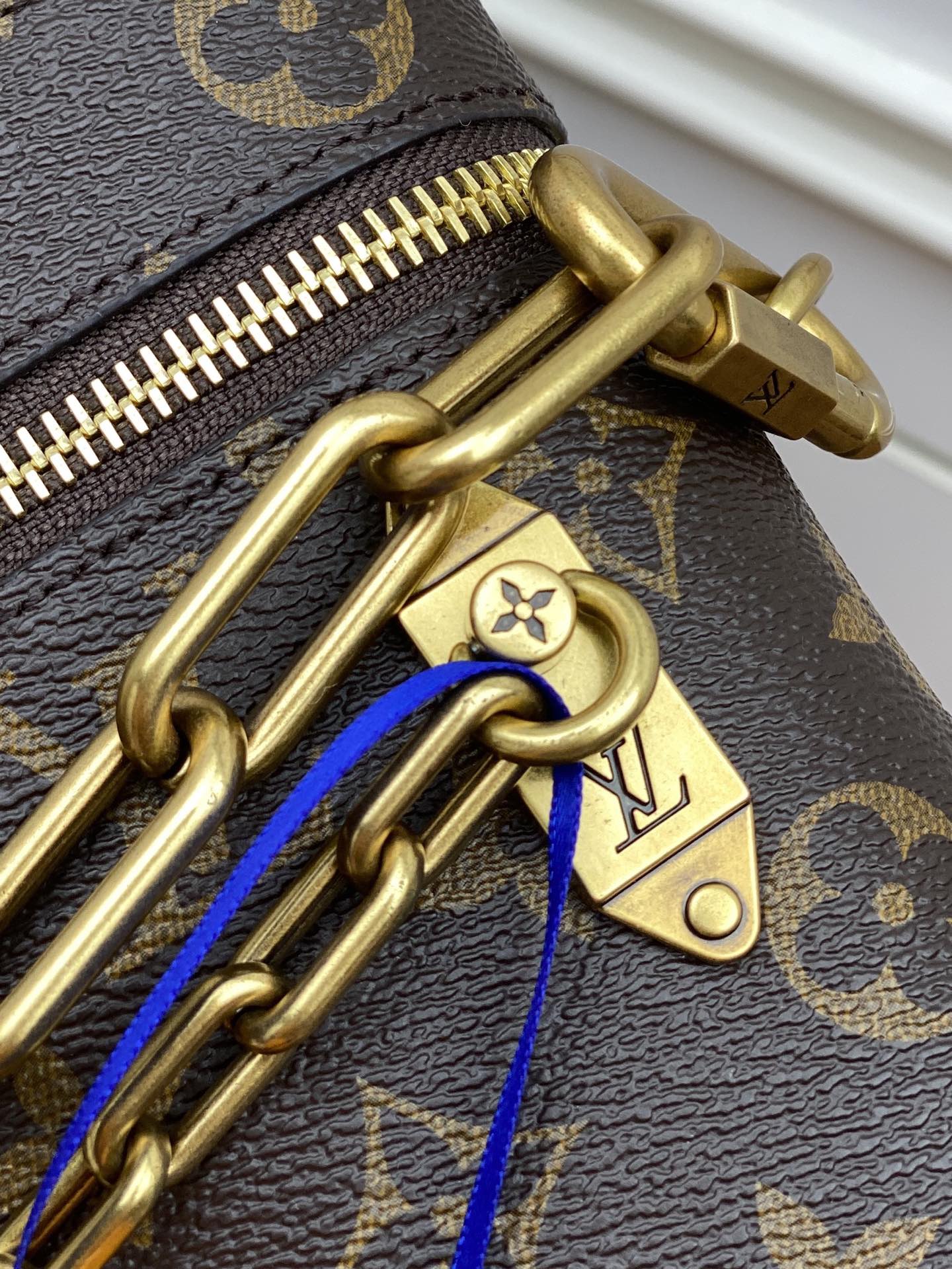Louis Vuitton Monogram Phone Box Crossbody Bag with Gold Chain