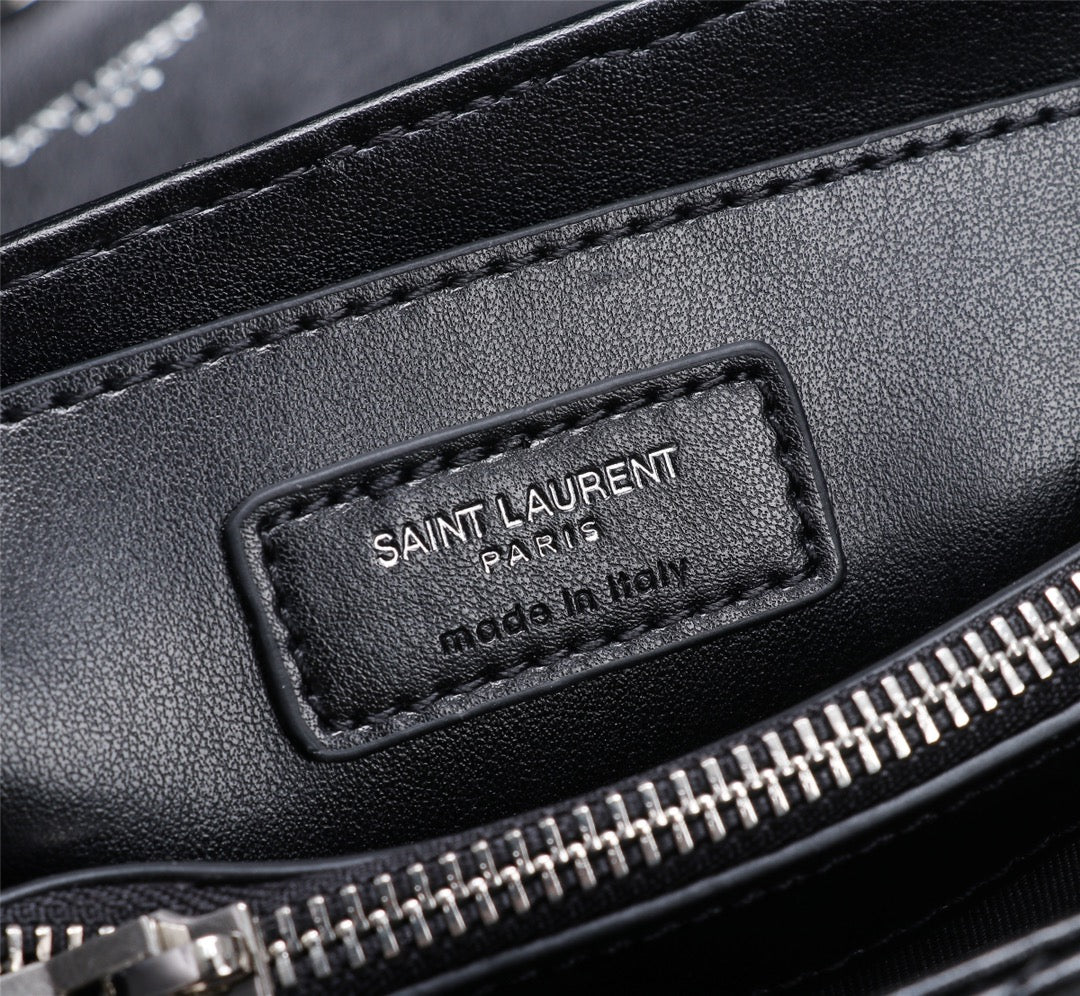Saint Laurent Loulou Medium Quilted Leather Shoulder Bag - Black/Silver