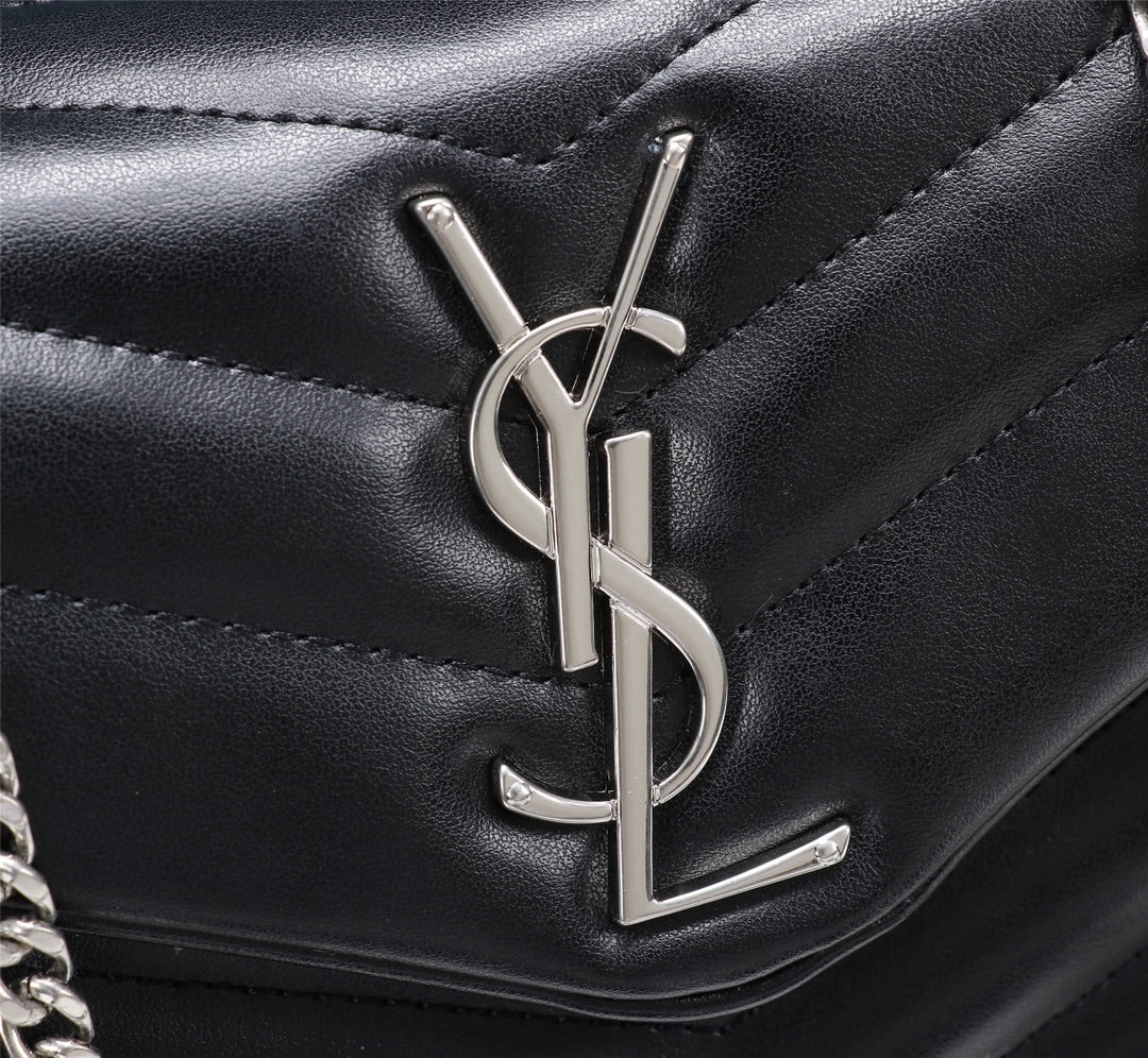Saint Laurent Loulou Medium Quilted Leather Shoulder Bag - Black/Silver