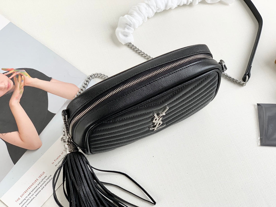 Saint Laurent Lou Camera Bag in Quilted Leather - Black