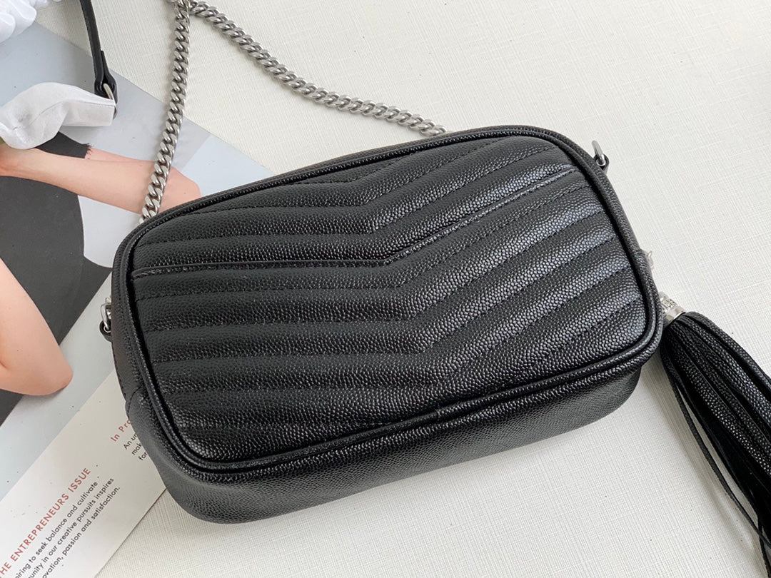 Saint Laurent Lou Camera Bag in Quilted Leather - Black