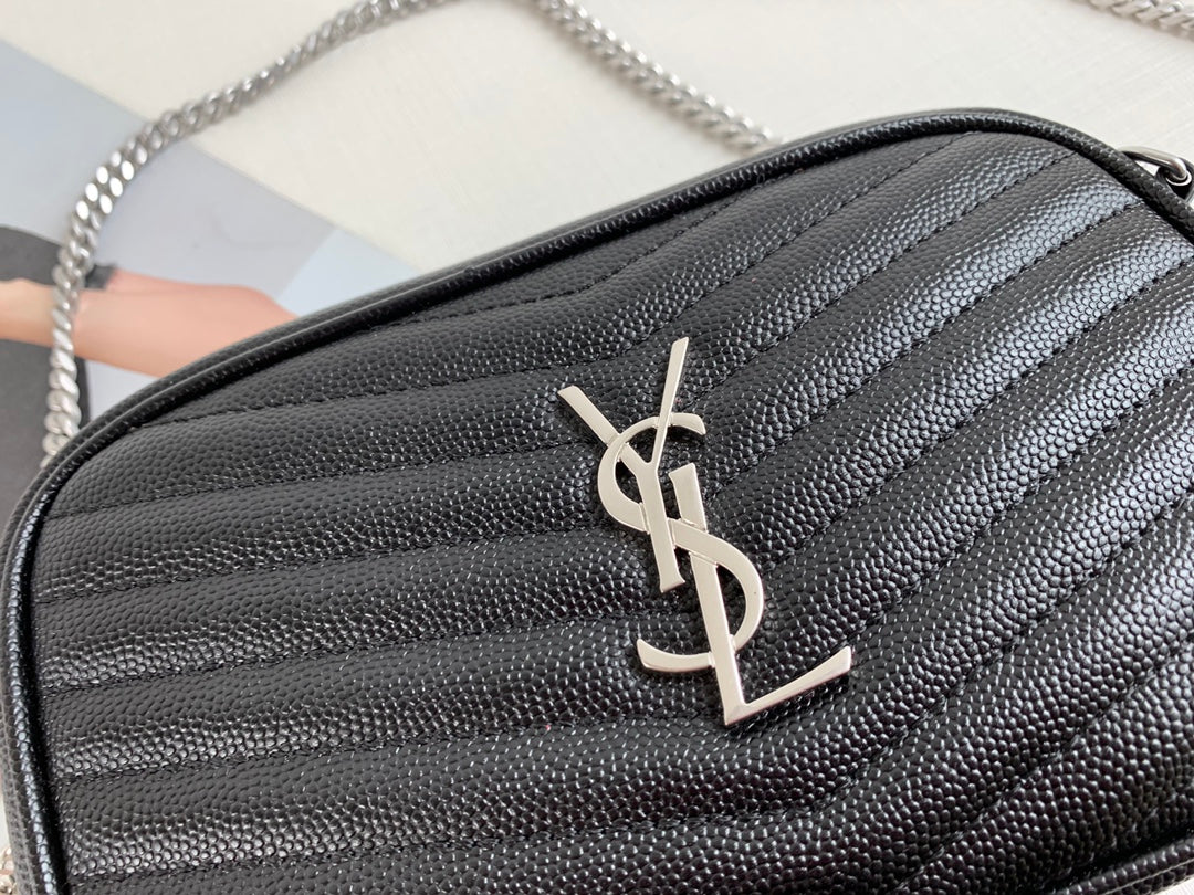 Saint Laurent Lou Camera Bag in Quilted Leather - Black