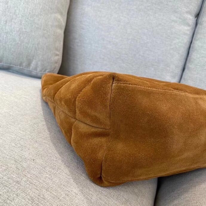 Saint Laurent Medium Puffer Loulou Bag in Quilted Suede - Cinnamon Brown