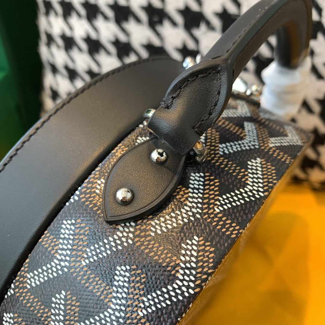 Gogy Structured Round Geometric Print Top Handle Crossbody Shoulder Bag