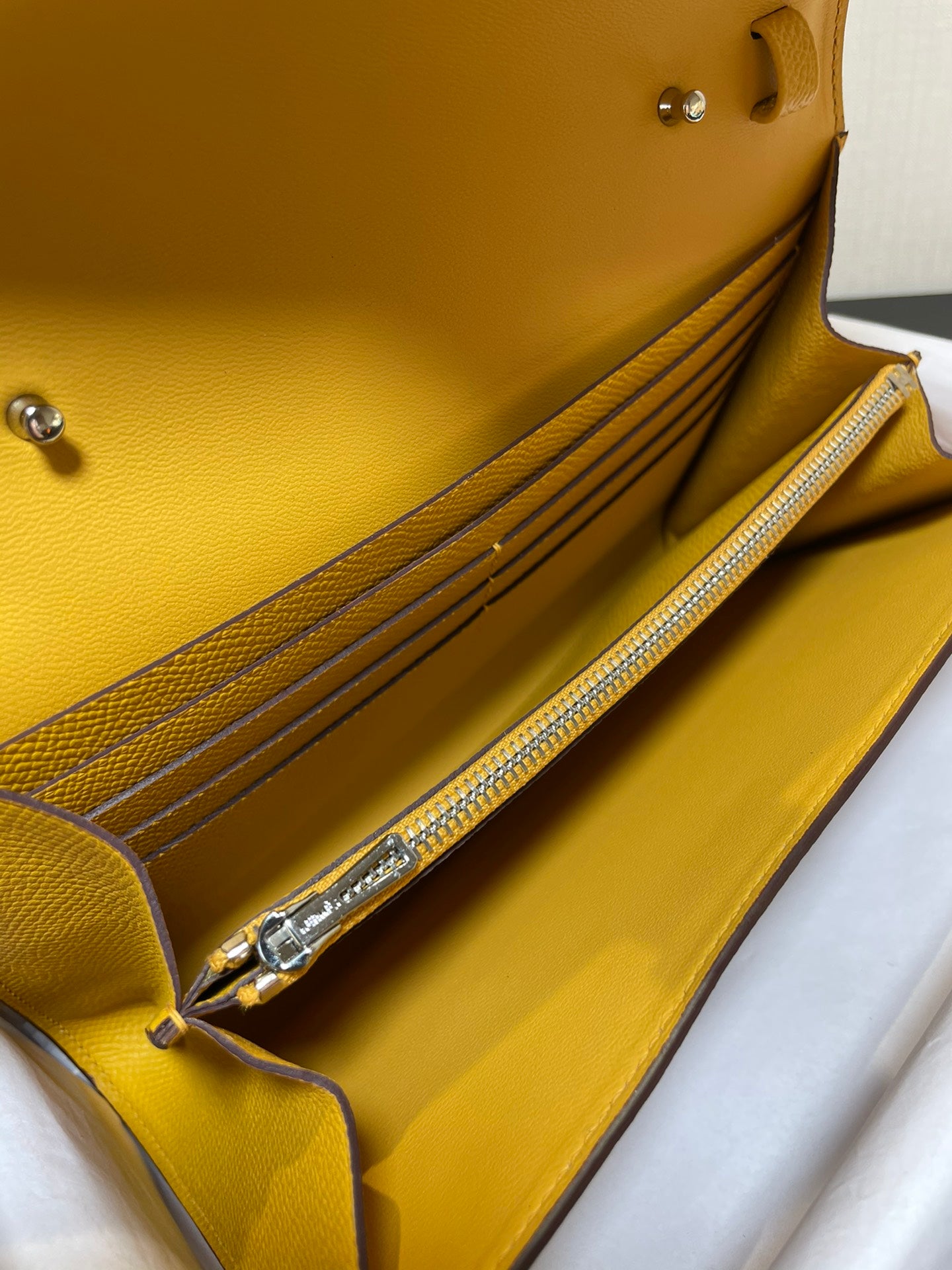 Luxury Designer Style Yellow Leather Clutch Bag with Gold H-Clasp