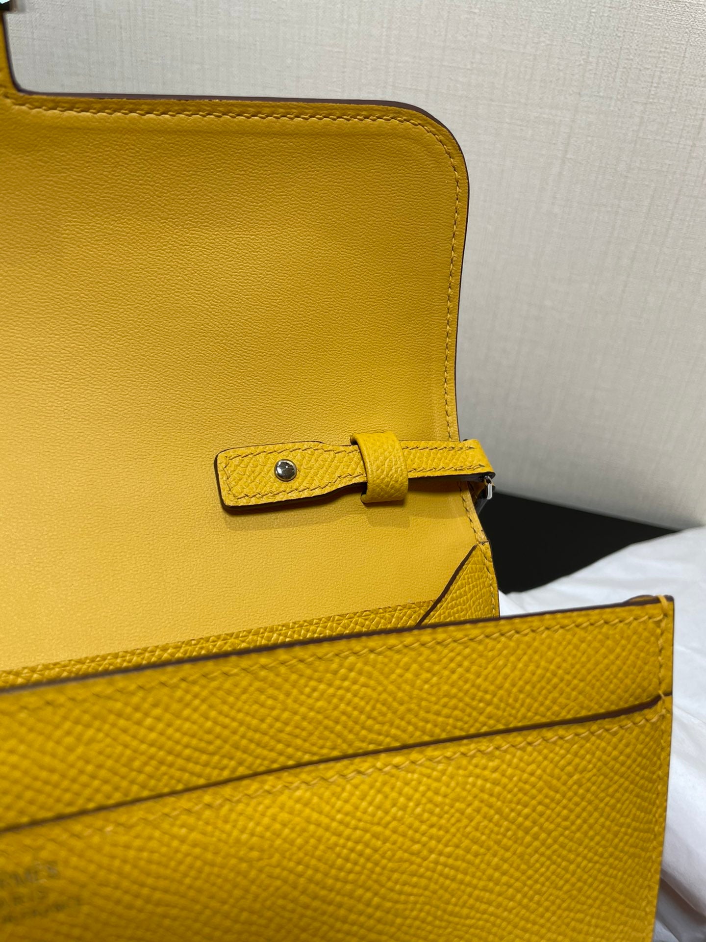 Luxury Designer Style Yellow Leather Clutch Bag with Gold H-Clasp