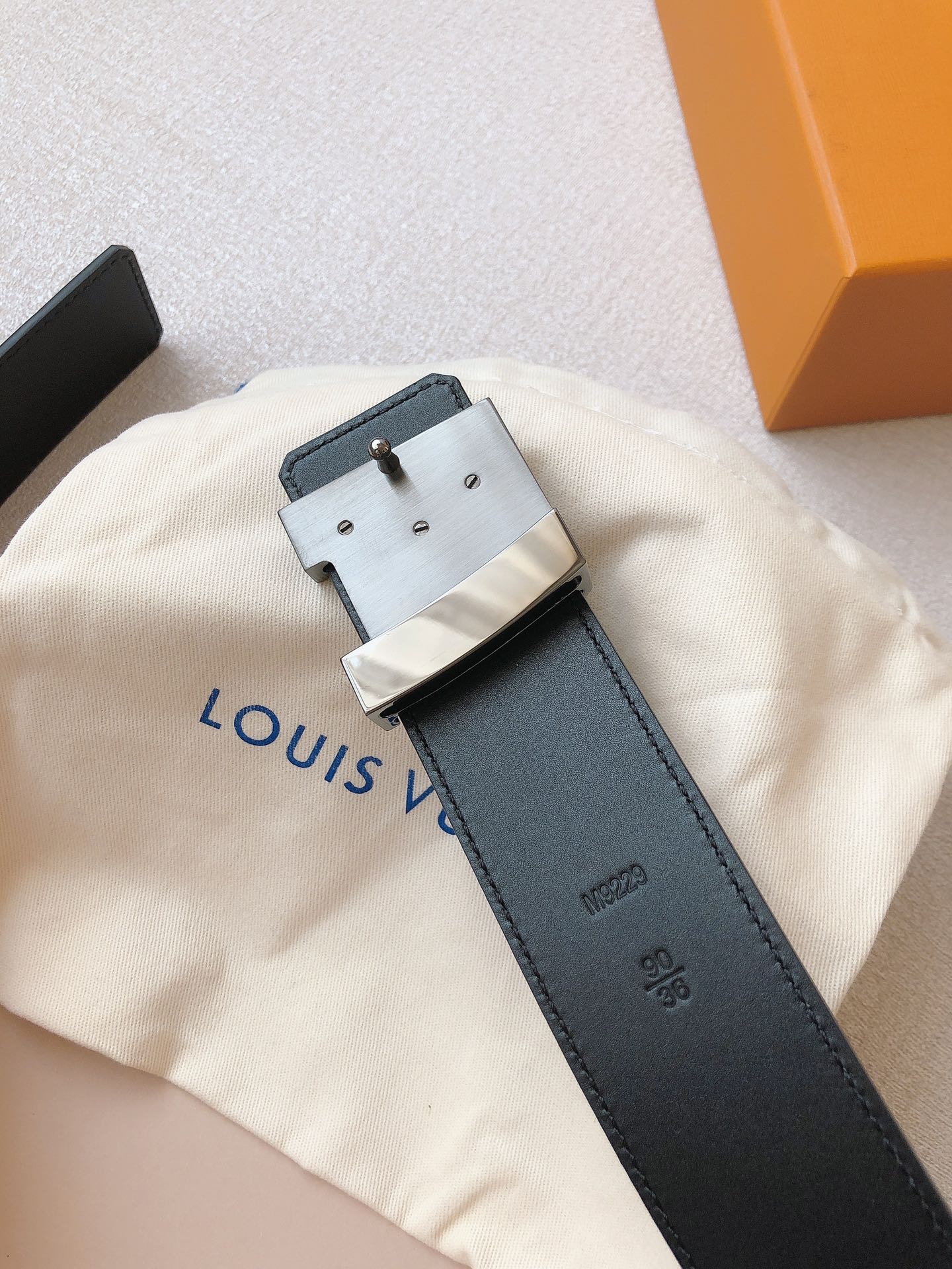 Louis Vuitton LV Initial 40mm Belt, Black Epi Leather with Silver-Tone Buckle, Men's Luxury Leather Accessory
