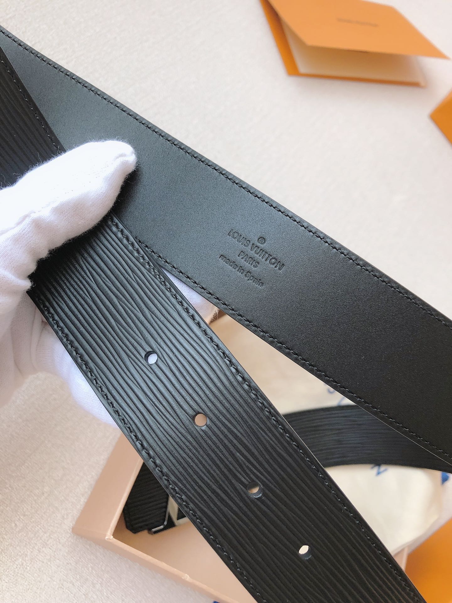 Louis Vuitton LV Initial 40mm Belt, Black Epi Leather with Silver-Tone Buckle, Men's Luxury Leather Accessory